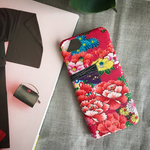 【KIMONO】アンティーク着物のiPhoneケース(ピンクの花園)