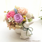 うさぎさんのブーケ プリザーブドフラワー ピンク系ver.1  結婚祝いやお誕生日プレゼント　母の日にも♪  