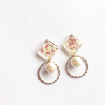 ドライフラワー✳︎フープパールピアス