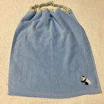 二つ折タオルエプロン パンダ刺繍 水色