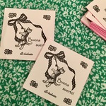ひとことタグとバターの包み紙でできた袋のset (いい運命を！猫と鍵）