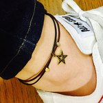 新作＊2連牛革・American vintage・star anklet bracelet