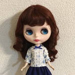 22センチドール スモッグブラウス ローズ ブルー