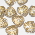 再販 ＊USA IMPORT 【6個】Heart antique gold＊クリアビーズ