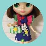 レトロアニマルワンピース&バックSET♡Blue