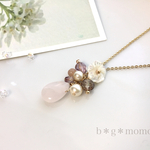 【再販8】桜、花びらネックレス（ﾛﾝｸﾞﾈｯｸﾚｽ・ﾈｯｸﾚｽ・ﾊﾟｰﾙﾈｯｸﾚｽ・パール・フラワー・パステル・天然石・誕生石）