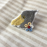 【刺繍ブローチ】　ハシビロコウ