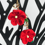  つまみ細工 耳飾り  イヤリング/ピアス 梅