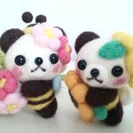 【m様ご予約品】桜ミツバチパンダ＆ヒマワリパンダちゃんのストラップ