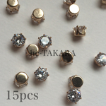 キュービックジルコニア 6mm 15個入り ゴールド