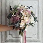 bouquet 'antique pink' アンティークピンク、ホワイト、グリーンのワイルドブーケ