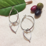 フープ×アンティークハート ピアス