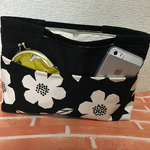 再販・お花柄と帆布11号のバッグインバッグ。