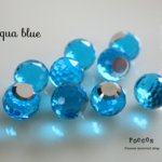 aqua blue ガラス disco 6mm 10個入