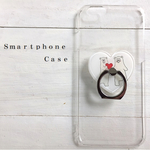 スマホリング付　スマホケース　シロクマ