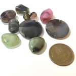 (JA0426-50g) 7mm - 25mm ビジュー アクリルビーズ 天然石風【ミックス】