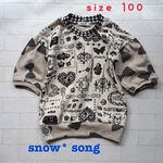 【sale】100* ドロップドスリーブプルオーバー(袖リボンドット)