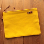 【~3月末限定企画】H1655　帆布のシンプルポーチ　M20　ひまわりイエロー