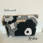 北欧 大花柄 ポーチ