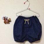 かぼちゃパンツ デニムプリント 