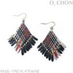 《受注生産》glen check＊fringe ピアス/イヤリング