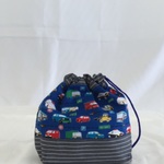 お弁当袋（ミニカー ストライプ グレイ）