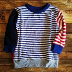 110サイズ  トリコロールカラーのロングTシャツ