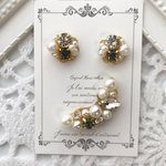ビジュー♡ピアス＆イヤーカフセット【グレー】