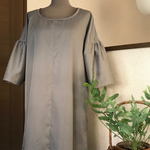●着物・古布●着物リメイク・ハンドメイド●ワンピース●灰色地模様
