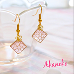 桜色🌸和紙のスクエアレジンピアス/イヤリング