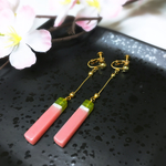 桜餅のバーピアス／イヤリング