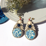(sale) tile ビーズ刺繍ピアス