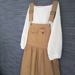 サロペットスカート（ベージュ）＊大人可愛いワンピース
