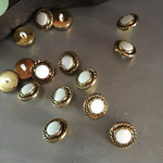 NEW◆10個SET◆ビンテージ調Gold circle ボタン・足付き◆14mm