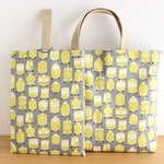 電車  グレー  レッスンバッグ&シューズバッグ　