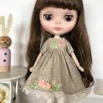 Blythe リボン刺繍ワンピース