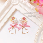 Love ribbon♡Spring Flower pierce.