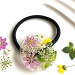 ふんわり春色💐フラワーのレジンヘアゴム