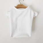【再販】犬服・袖フリルシンプルTee_ホワイト