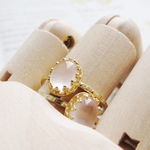 ・:*:・SALE・:*:・ 高品質　ローズクォーツ　スムースカボション　8×6ミリ　リング