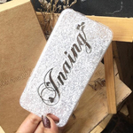  milin iphone8/8plus iphoneX galaxy xperia AQUOS対応　glitterに名入れスマホケース