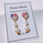 人気★かすみ草♡ハート♡パールピアス✳︎