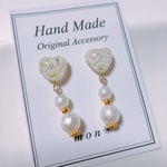 再入荷♡かすみ草 ハート♡パールピアス✳︎
