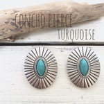 再入荷♡ オーバルコンチョピアス ターコイズ