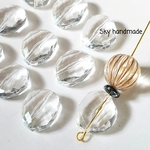 《10ヶ》高品質＊ オーバル型の クリアビーズ  (20×17mm)／ アクリルビーズ