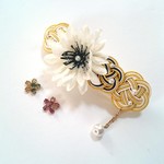 水引とお花のバレッタ