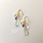グリーンアメジストの春色爽やかピアス Spring【14kgf】