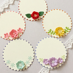 お花がついてる小さなメッセージカード〜5枚セット〜クラフトパンチ ミニカード
