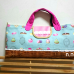 ピアニカバッグ◎バスケットに入ったマカロンxピンクデニム♪g
