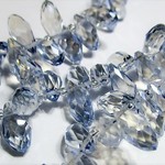 きらっ☆きらきらオーロラビーズ ★ドロップ　水色　1連100個　　